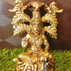 Brass Sitting Hanuman Infront Of Tree 6″