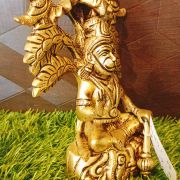 Brass Sitting Hanuman Infront Of Tree 6″