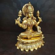 Brass Big Superfine Lakshmi Statue , Pure & Antique 11″