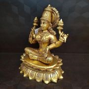 Brass Big Superfine Lakshmi Statue , Pure & Antique 11″