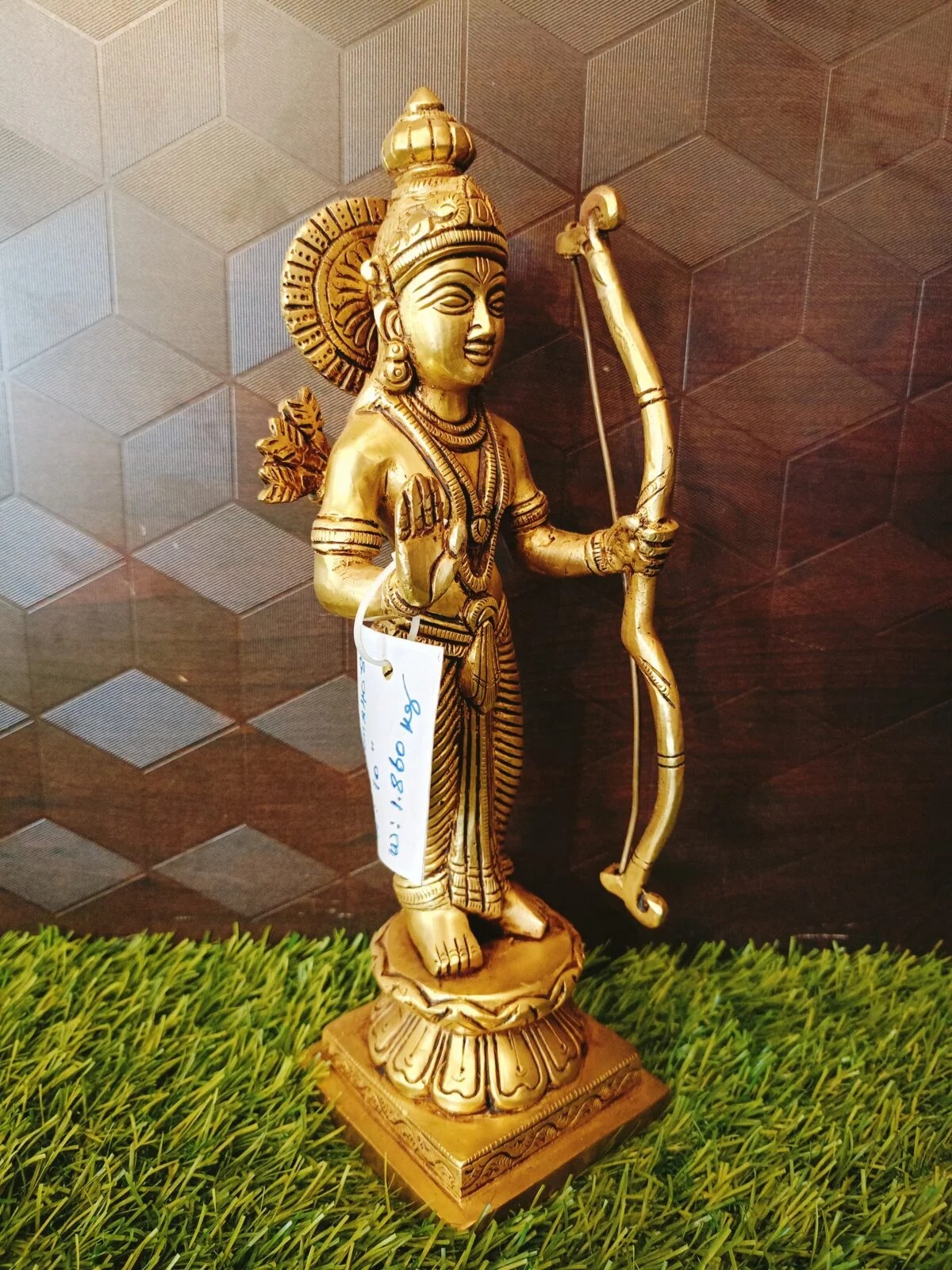 Brass Lord Ramar Idol For Pooja 10″