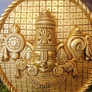 Brass Perumal Circular Wall Mount , Pure & Antique