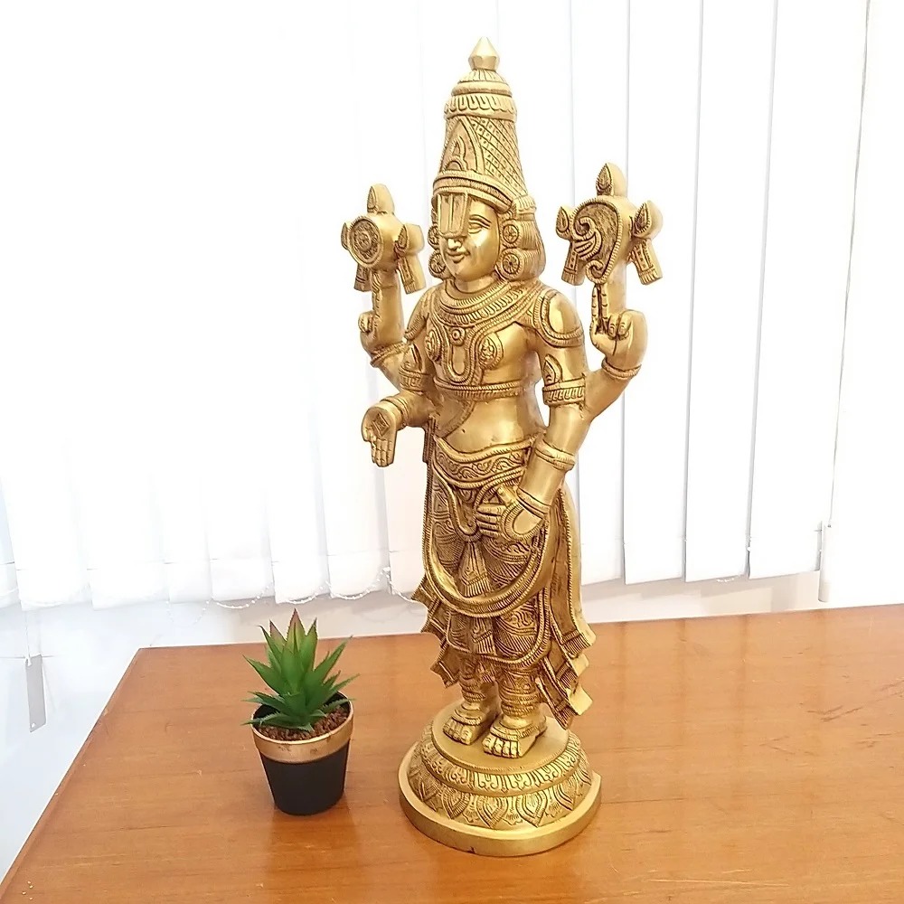 Brass Big Perumal Statue For Pooja – 24″