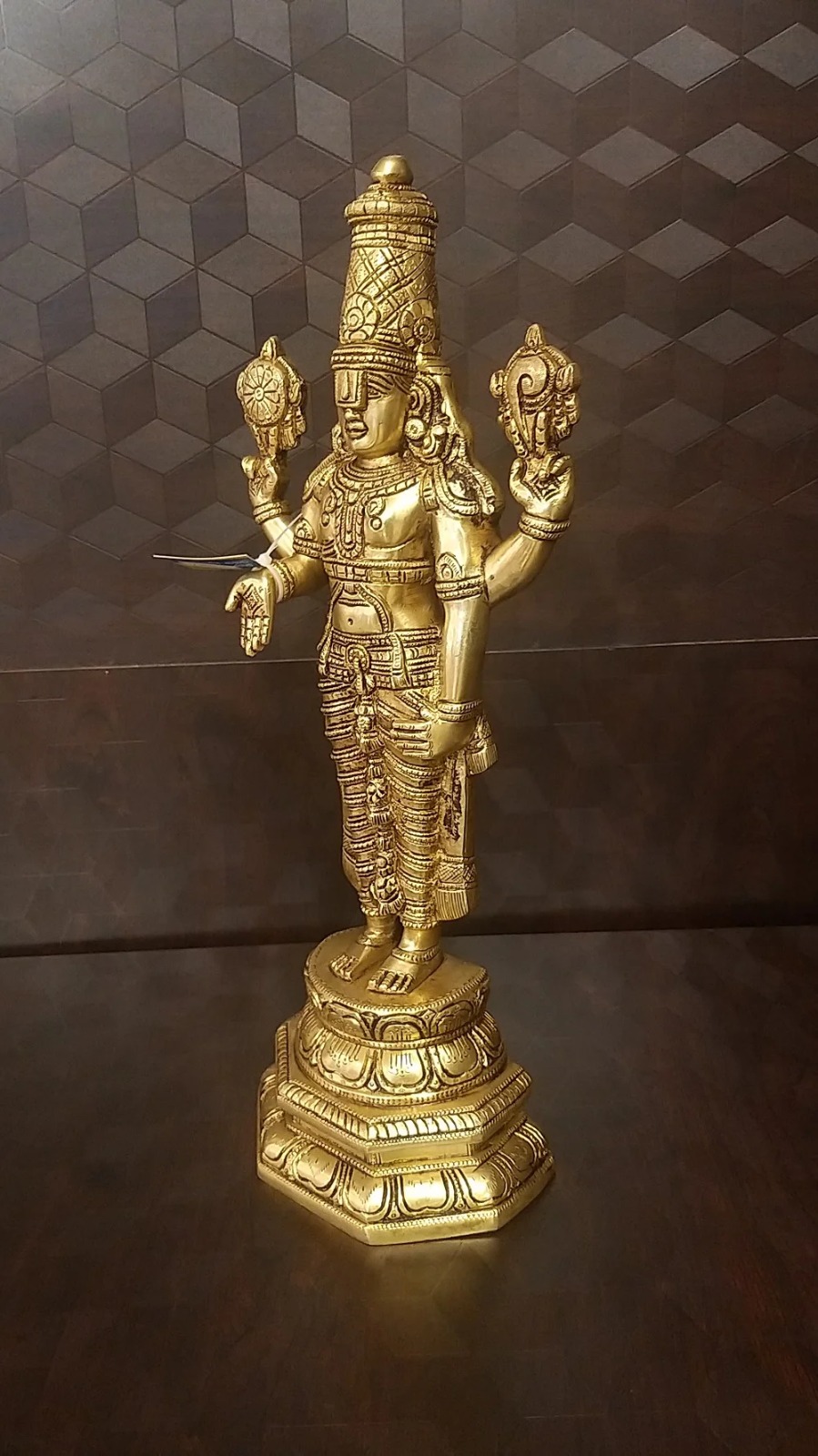 Brass Perumal Idol , Pure & Antique 11.5″