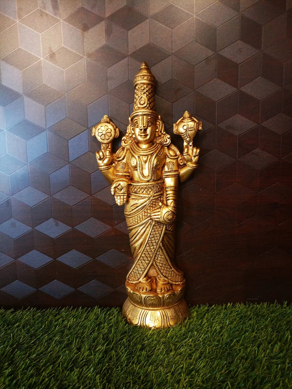 pure-brass-perumal-wall-mount-idol-antique-golden-fiish-pooja-vgocart-coimbatore-india