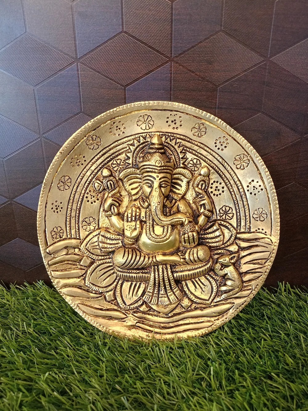 pure-brass-round-wall-ganesha-plat-gift-pooja-vgocart-coimbatore-india