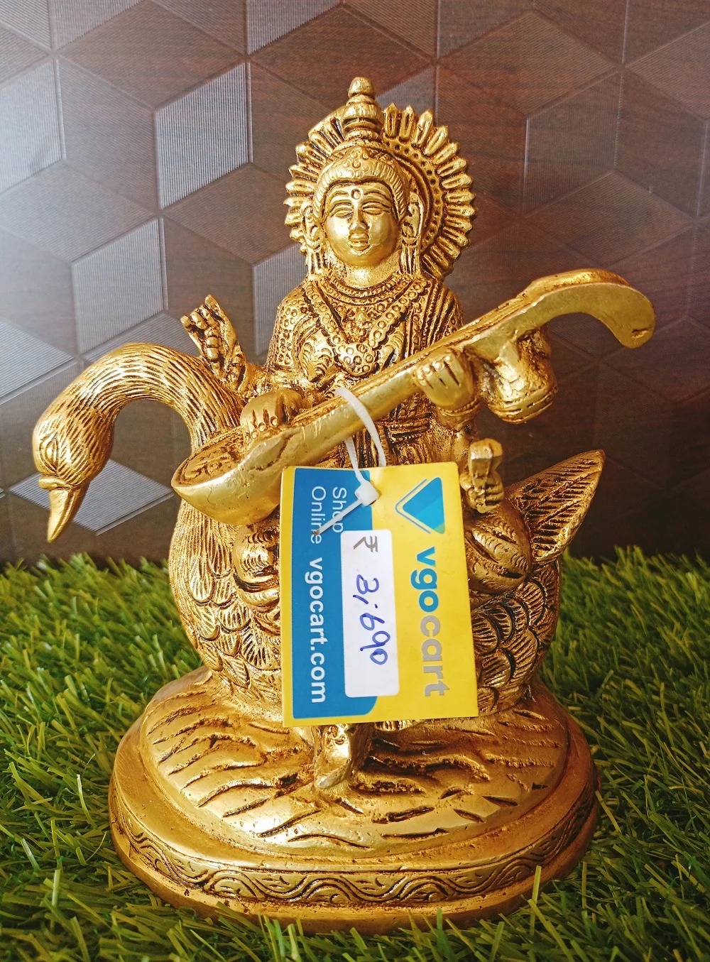 pure-brass-saraswathi-idol-pooja-antique-gift-shool-vgocart-coimbatore-india