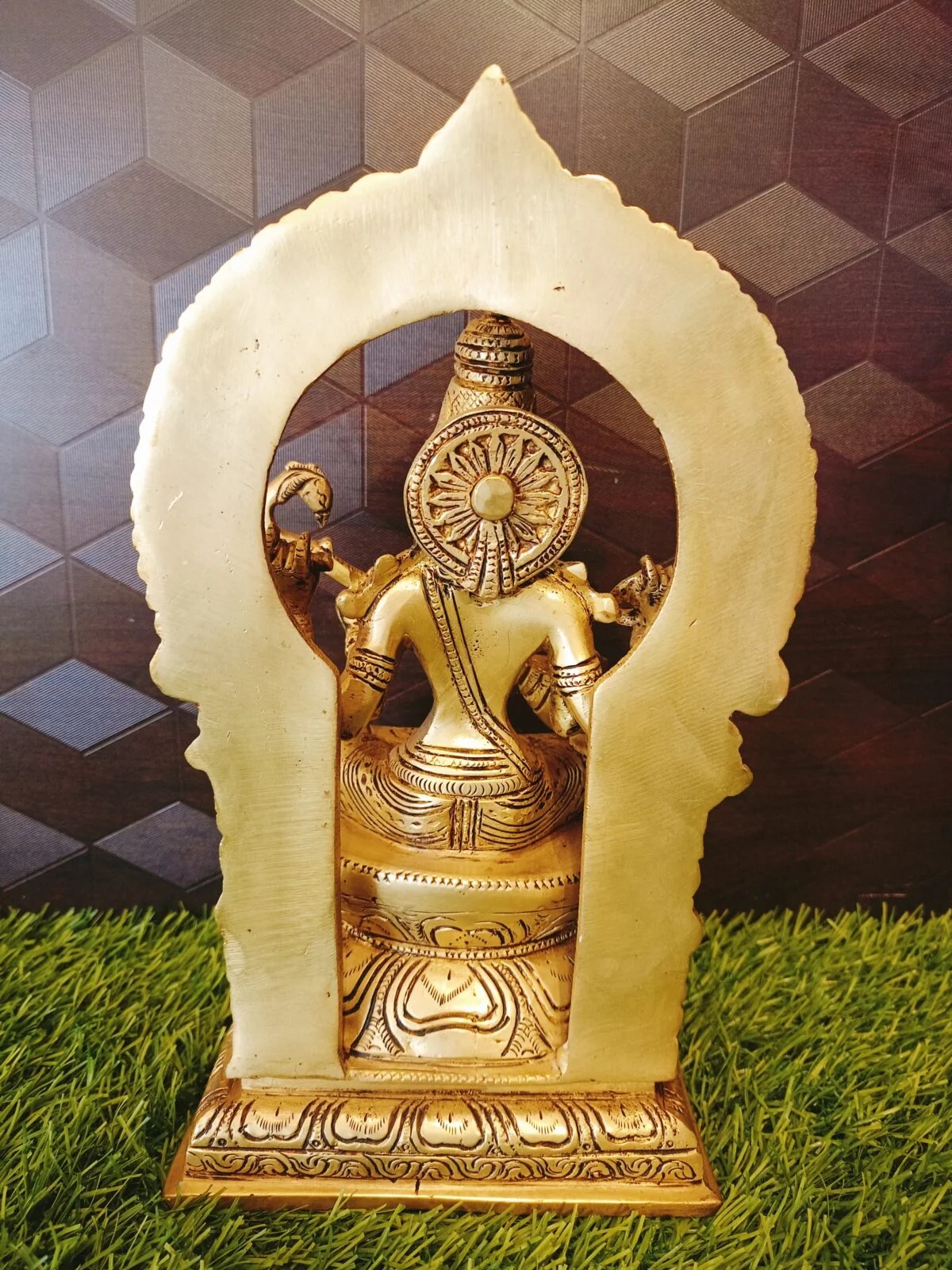 Brass Saraswathi with Thiruvachi Big Idol , Pure & Antique 10″