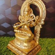 Brass Saraswathi with Thiruvachi Big Idol , Pure & Antique 10″