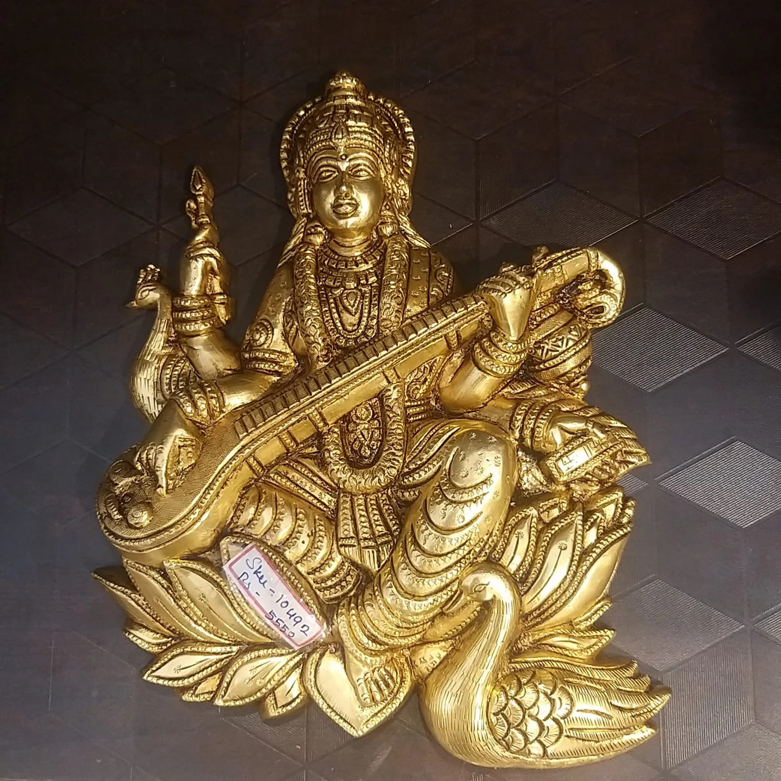 pure-brass-saraswathi-idol-pooja-wall-hanging-gift-gocart-coimbatore-indi