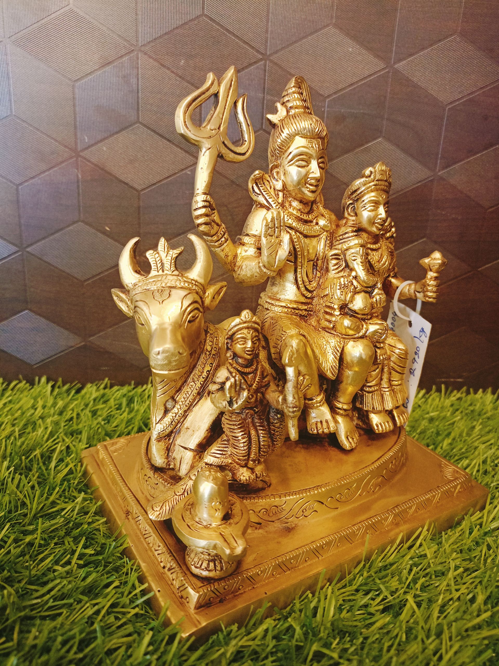 Brass Shiva Family’s Statue 7″ , Pure & Antique