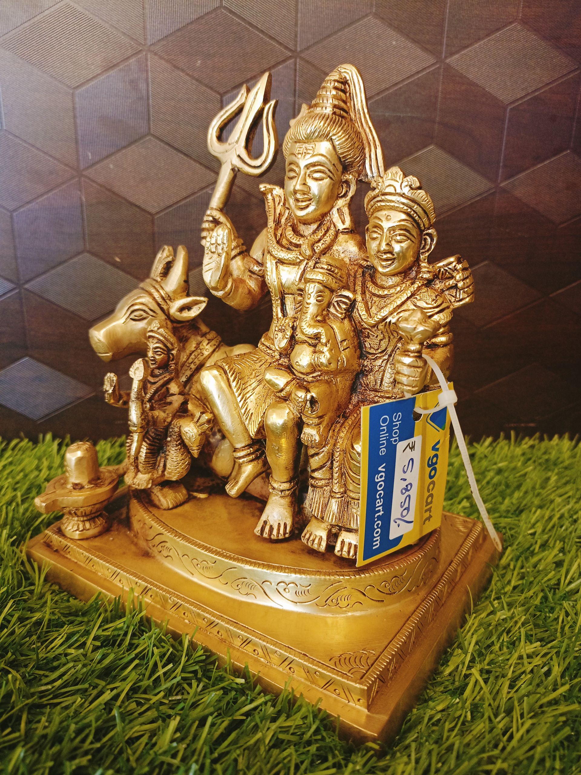 Brass Shiva Family’s Statue 7″ , Pure & Antique