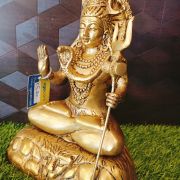 Brass God Big Shiva Idol 9.5″ , Pure & Antique