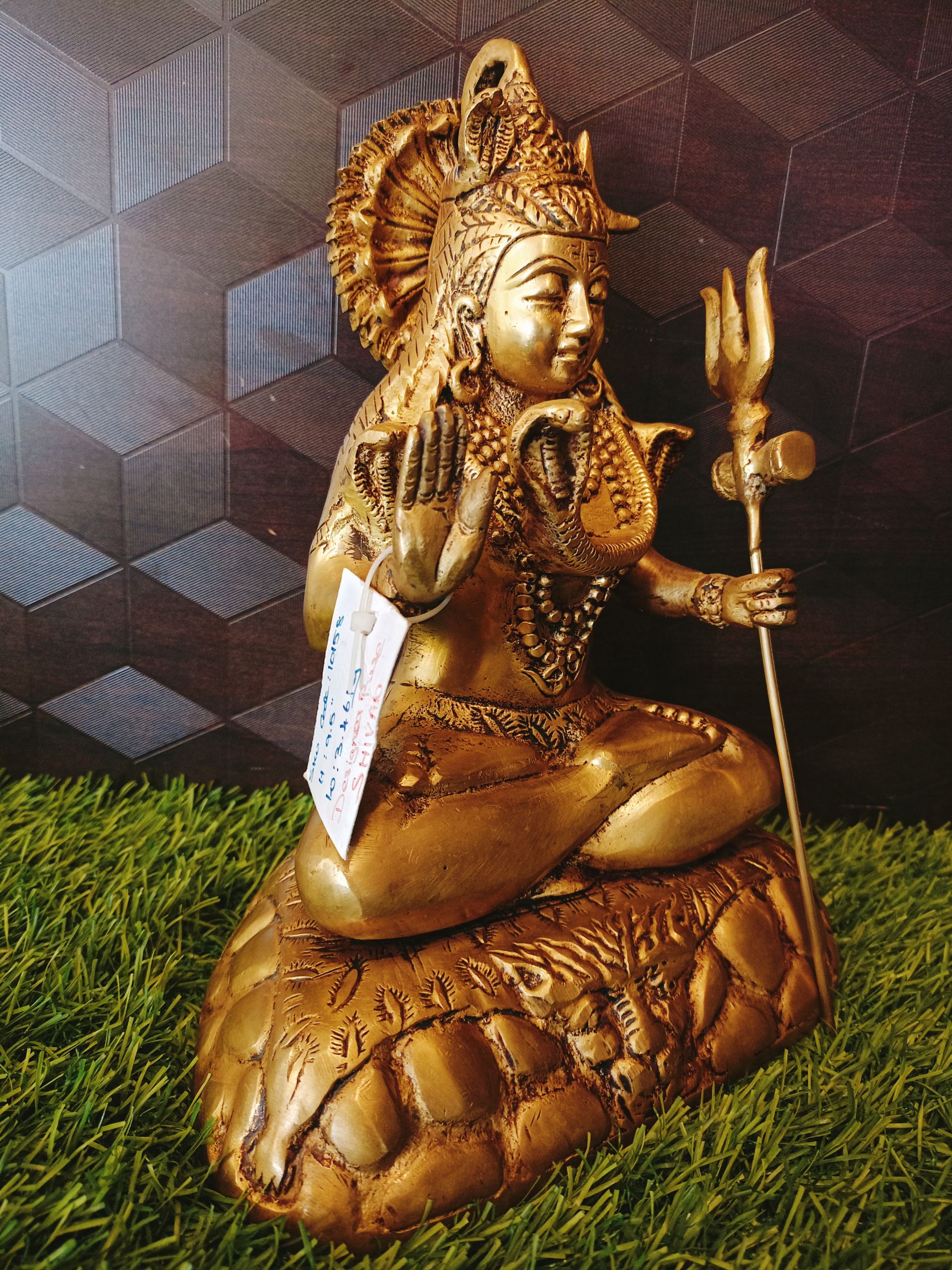 Brass God Big Shiva Idol 9.5″ , Pure & Antique