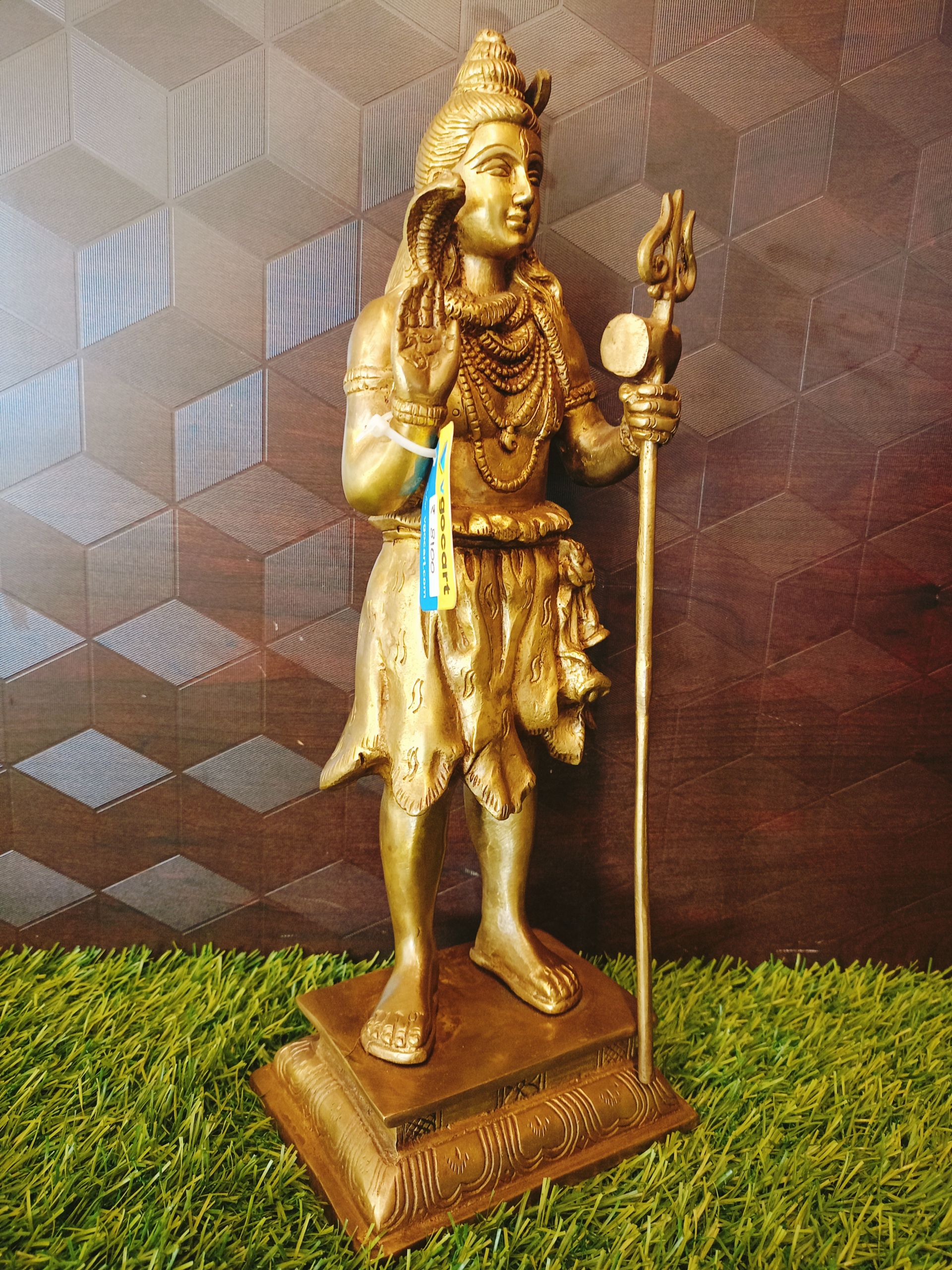 Standing Lord Shiva Brass Statue 14″ , Antique Look