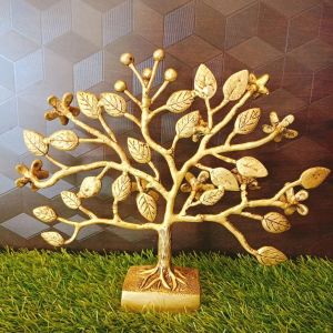 Brass Standing Kalpvriksham Tree Statue 9.5″