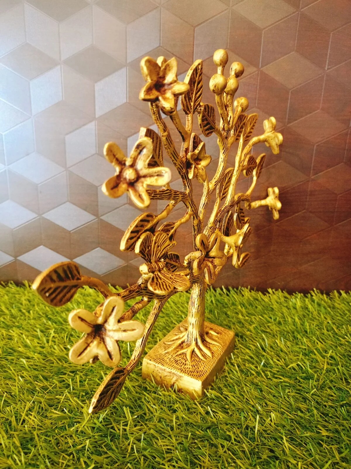 Brass Standing Kalpvriksham Tree Statue 9.5″