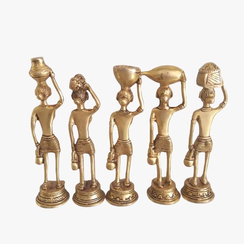 Brass Trible Ladies Dhokra Set Idol 7.8″