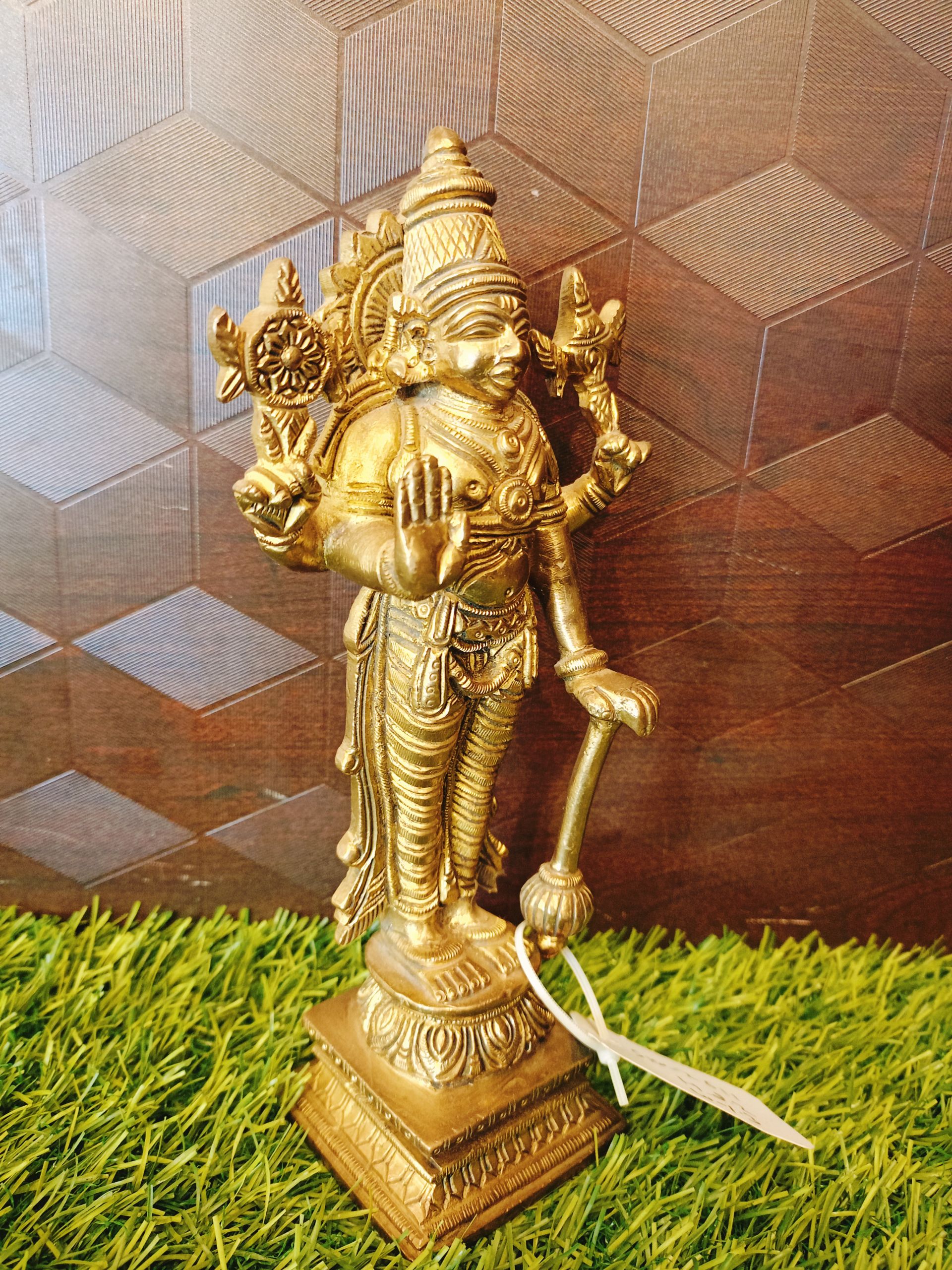 Brass Vishnu Statue , antique Finish  – 8.2″