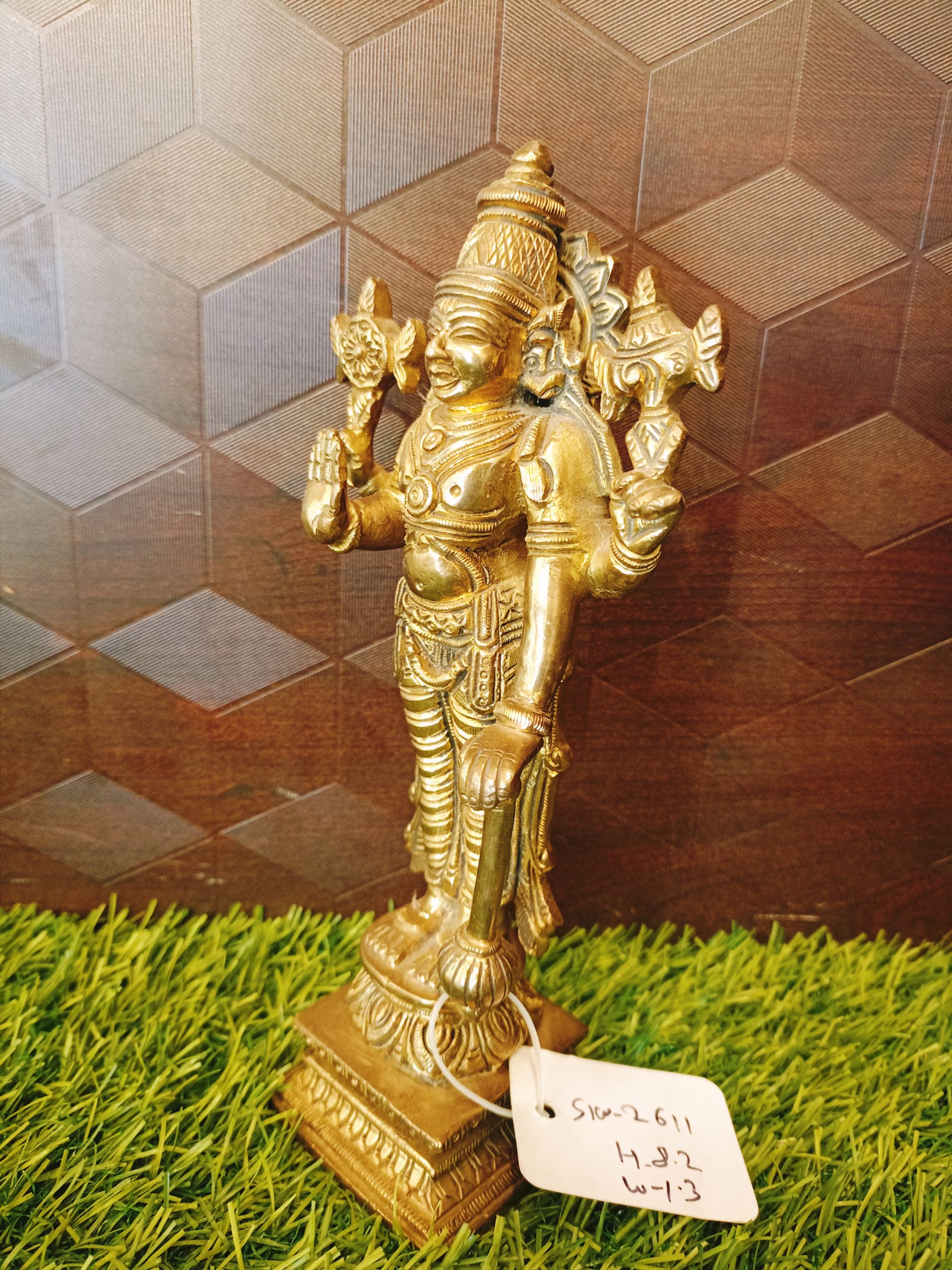 Brass Vishnu Statue , antique Finish  – 8.2″