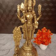 Raja Alangara Murugan Brass Statue 14.5″ , Pure & Antique