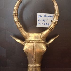 Brass Bull Face Wall Mount 9.5″