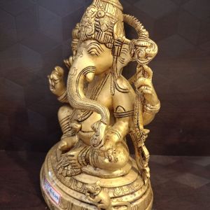 Brass Base Ganesha Statue 11″ , Pure & Antique