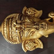 Brass Ganesha Face wirh Lakshmi Wall Mount 9″