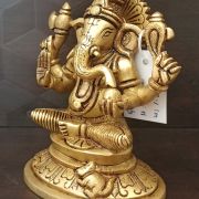 Brass Oval Base Ganesha Statue , Pure & Antique 6″