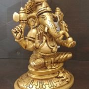 Brass Oval Base Ganesha Statue , Pure & Antique 6″