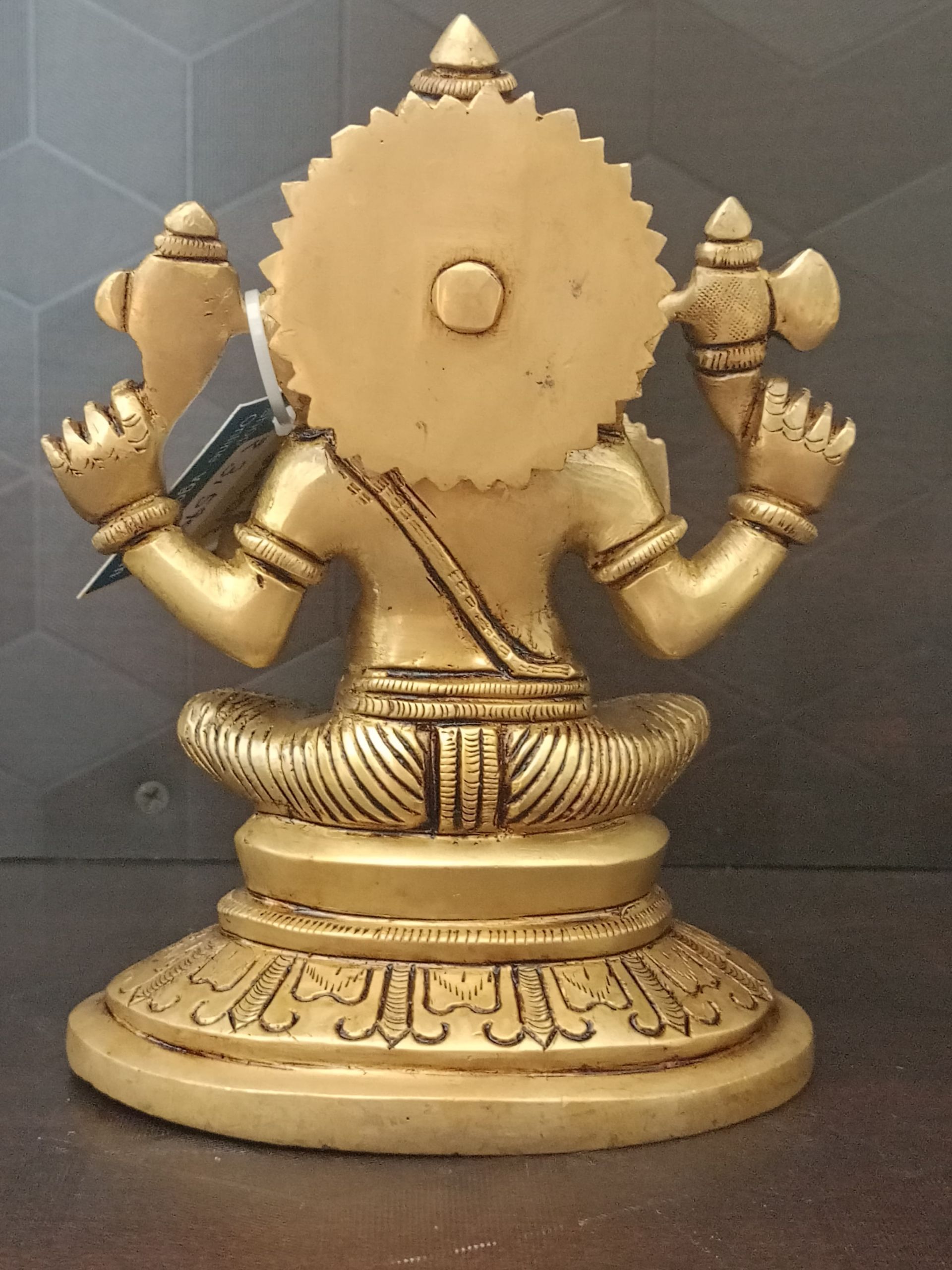 Brass Oval Base Ganesha Statue , Pure & Antique 6″