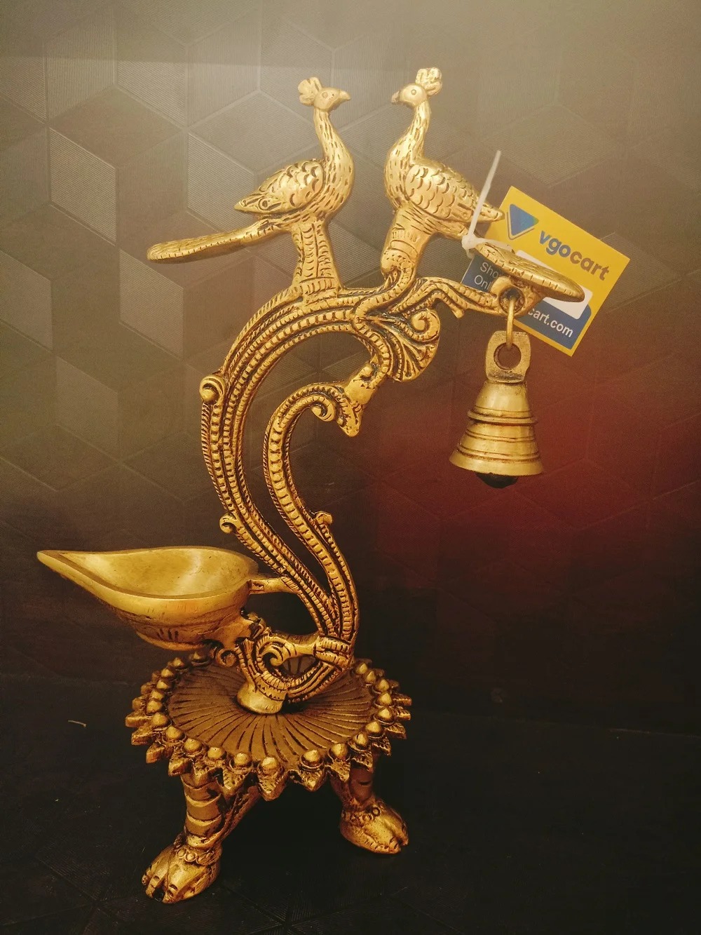 pure-brass-peacock-diya-bell-pooja-gift-home-decor-show-piece-vgocart-coimbatore-india