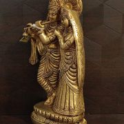 Brass Radha Krishna Statue , Pure & Antique 8.5″