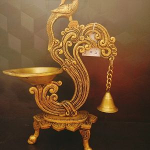 pure-brass-single-face-diya-with-hanging-bell-idol-vgocart-coimbatore-india