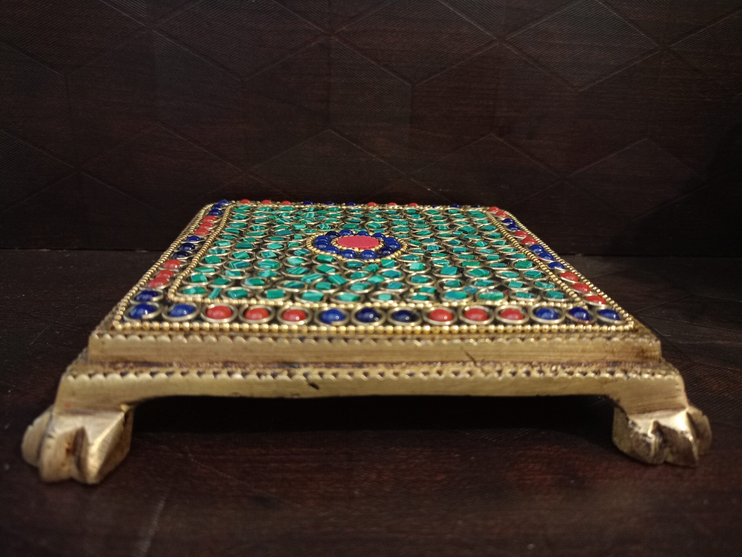 Brass Stone Chowki Stand 1 brass chowki stand