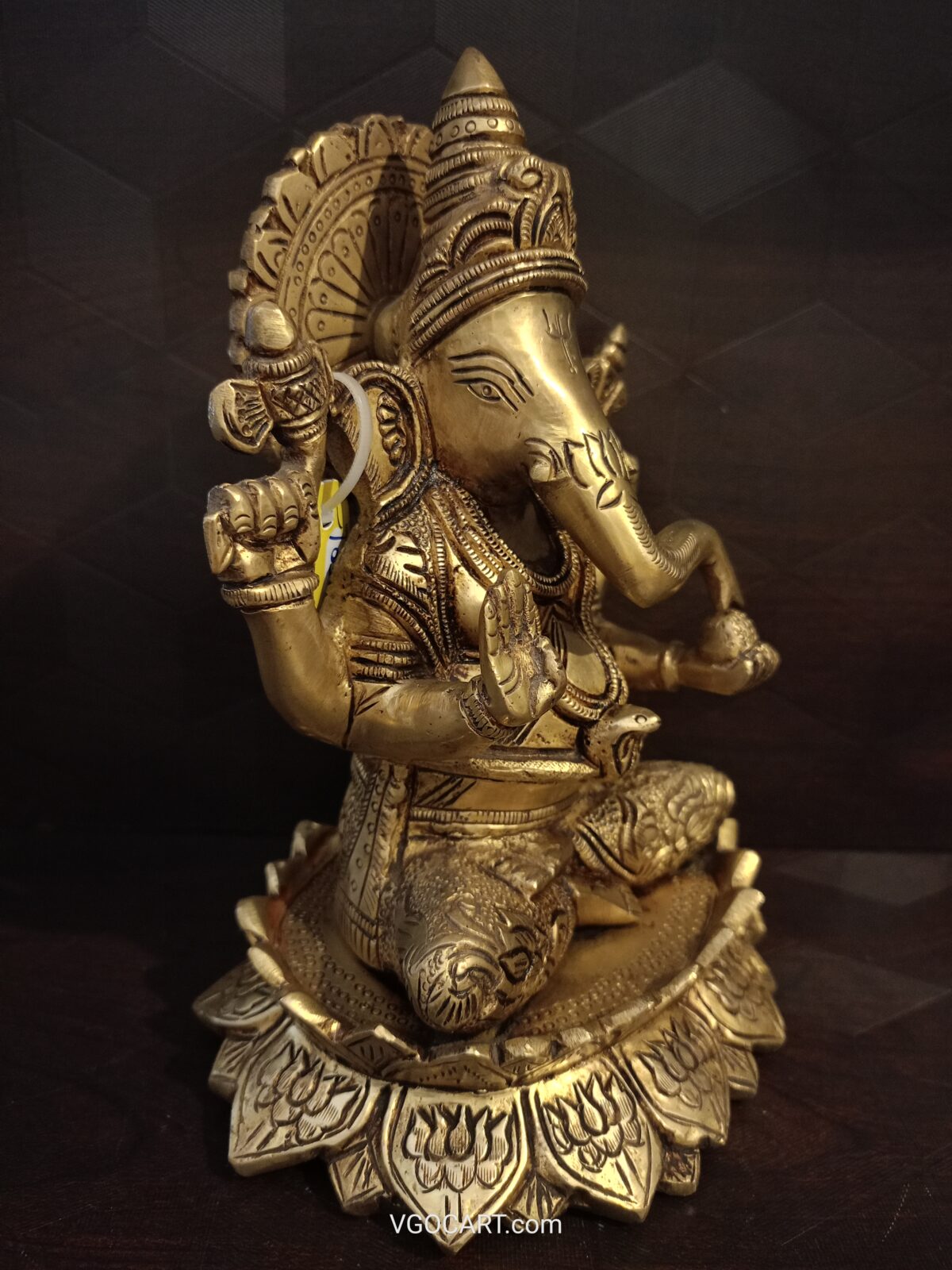 brass ganesha lotus base antique pooja gift vgocart coimbatore india scaled