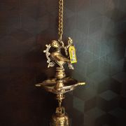 Brass Annam Hanging Diya With Bell , For Pooja