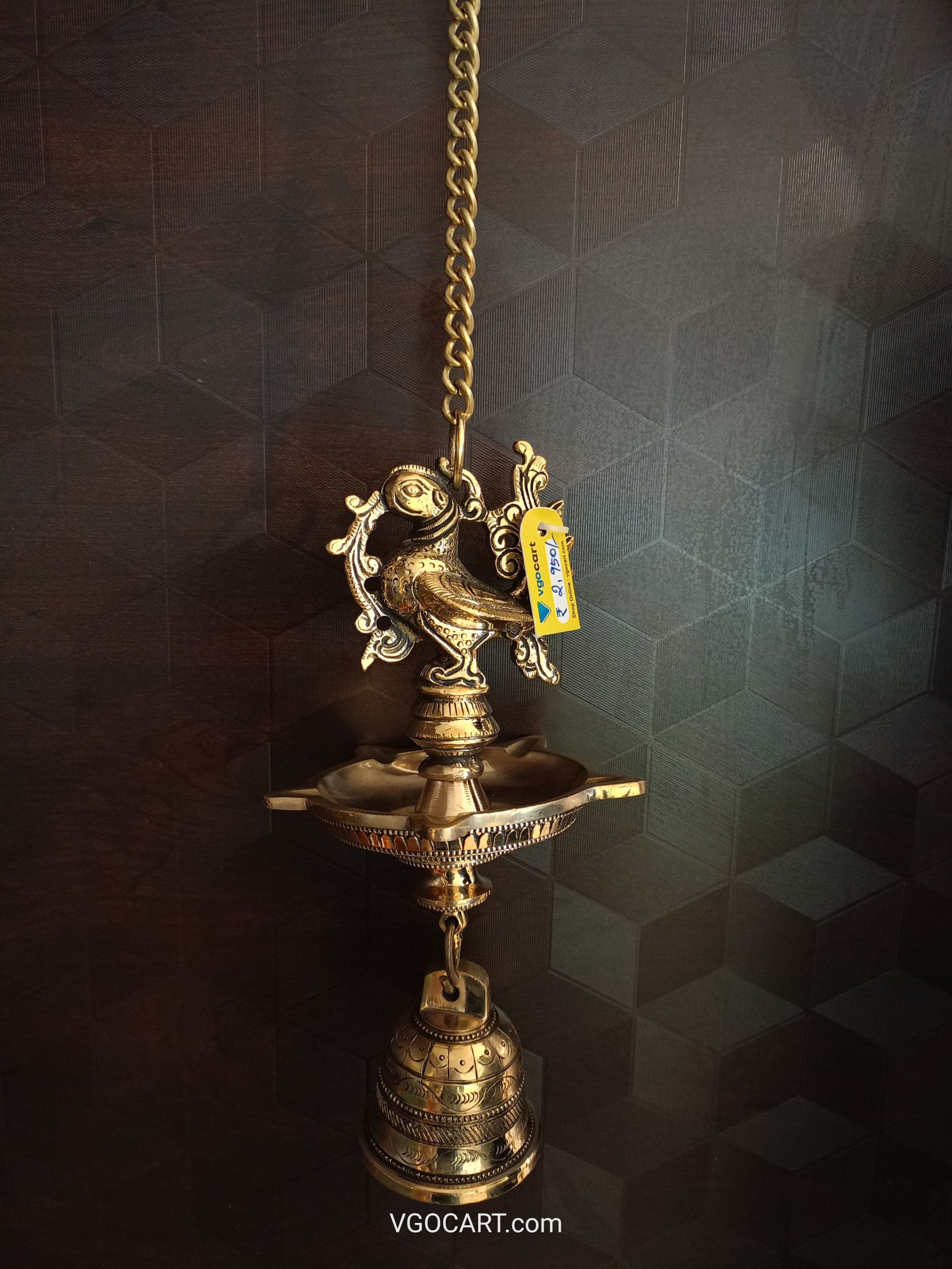 Brass Annam Hanging Diya With Bell , For Pooja