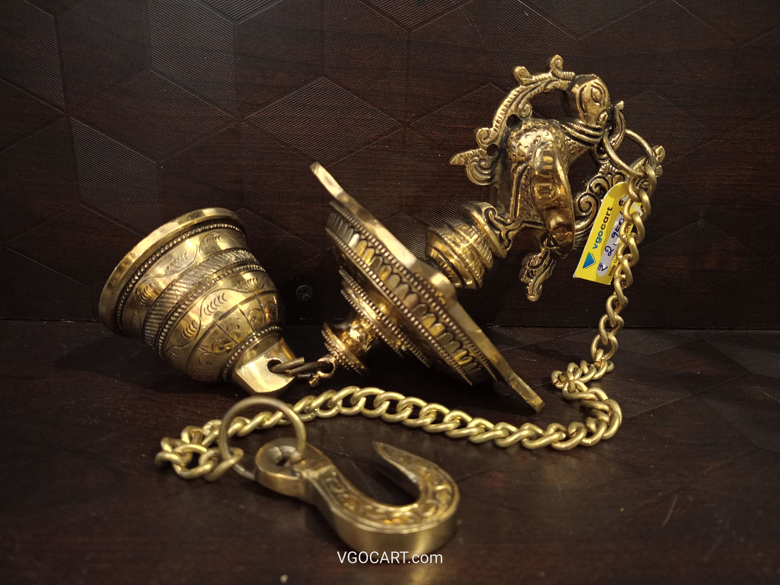 Brass Annam Hanging Diya With Bell , For Pooja