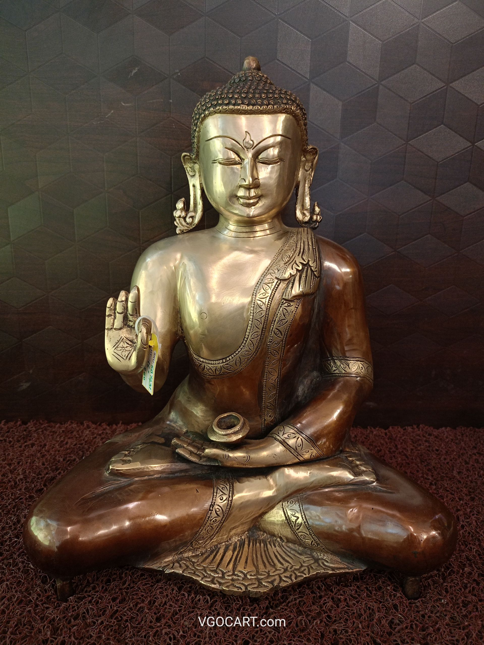 Brass Antique Buddha Statue For Homedecor 16″