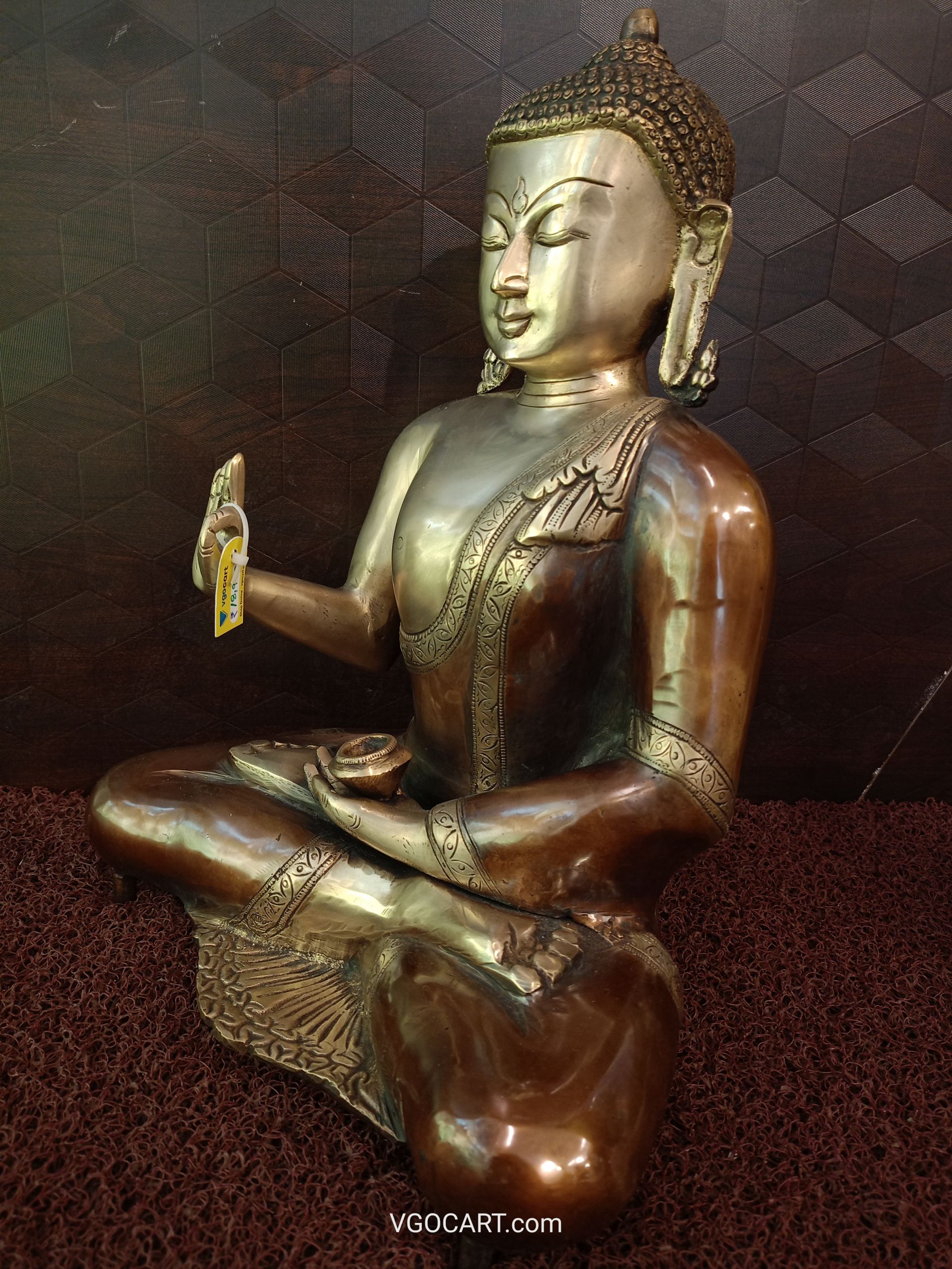 Brass Antique Buddha Statue For Homedecor 16″