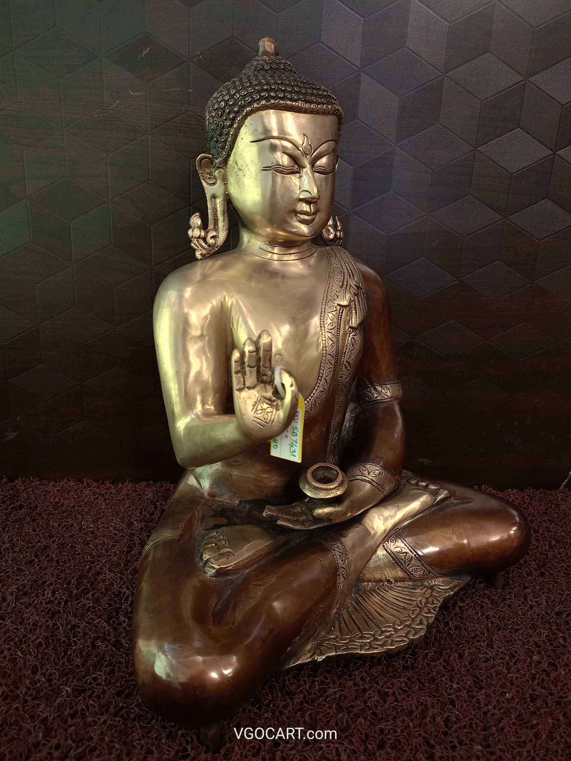 Brass Antique Buddha Statue For Homedecor 16″