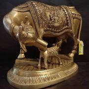 Buy Brass Cow & Calf With Lakshmi Ganesha Idol 6.5″