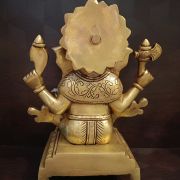 Buy Brass Ganesha Sitting On Chowki Stand 10″ , Pure & Antique