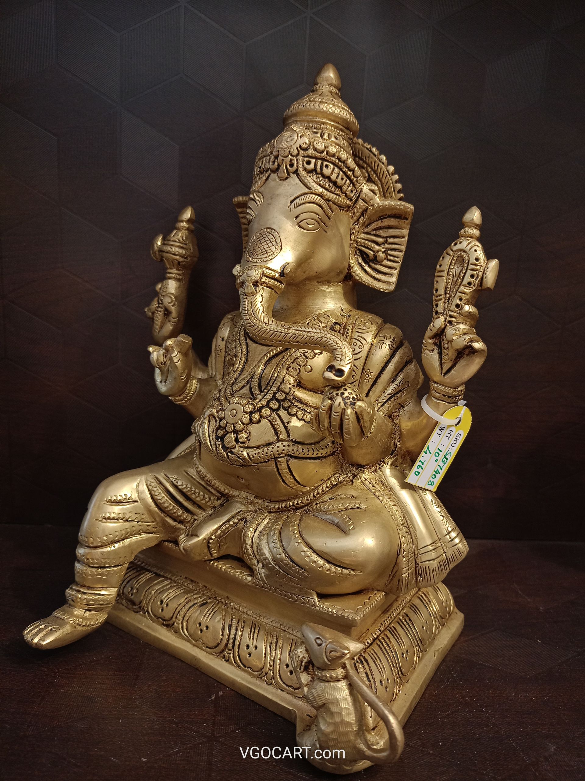 Pure Brass Well Designed Ganesha statue