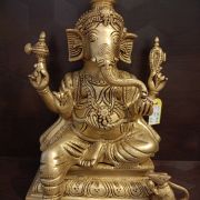 Pure Brass Well Designed Ganesha statue