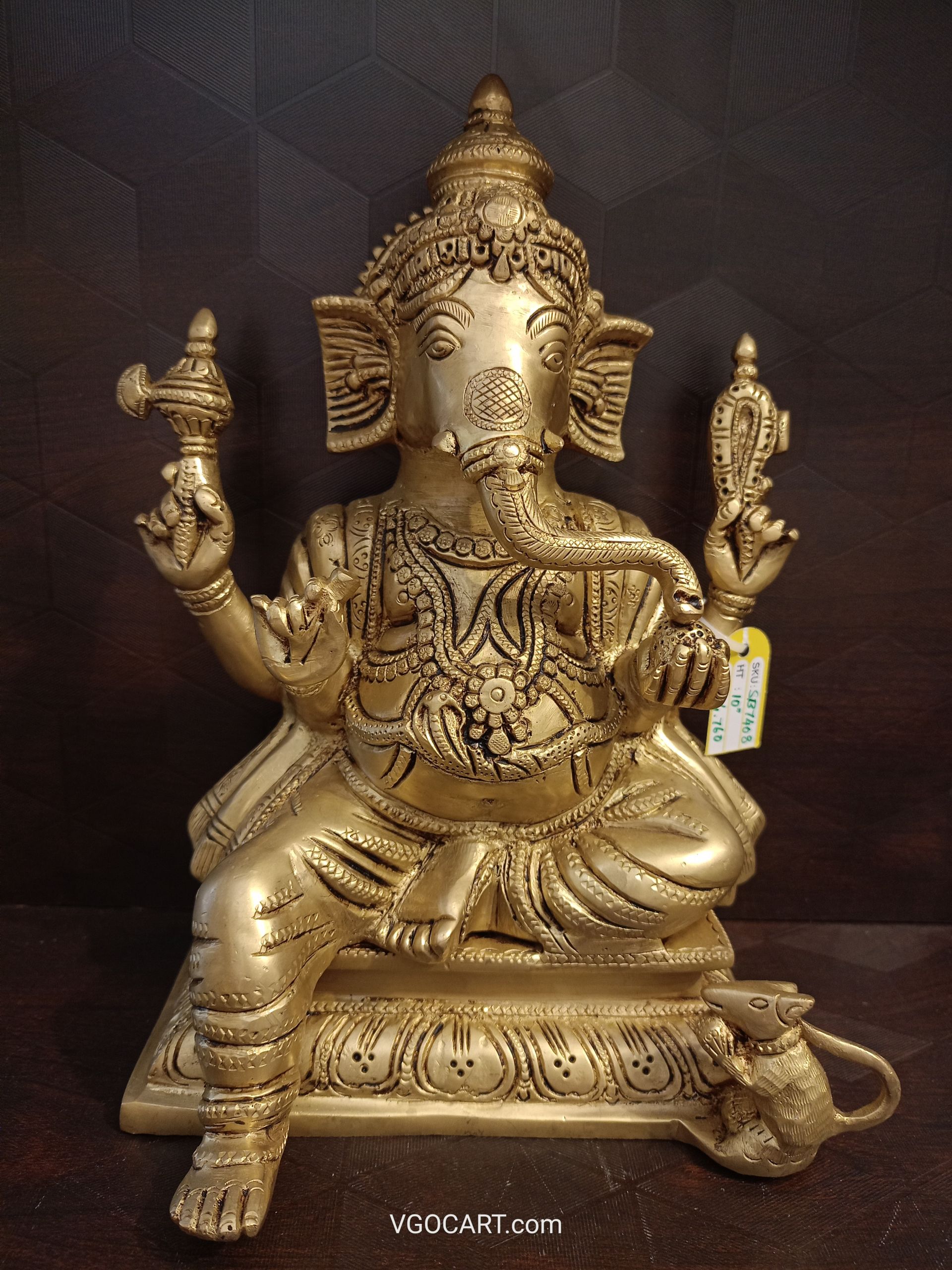 Pure Brass Well Designed Ganesha statue