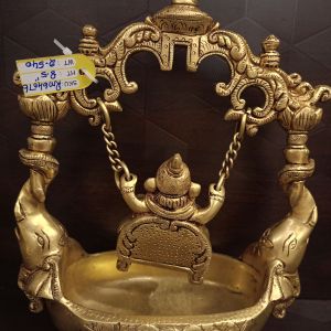 Brass Ganesha Swing Uruli 8.5″