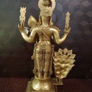 Brass Murugan With Peacock Statue 19″