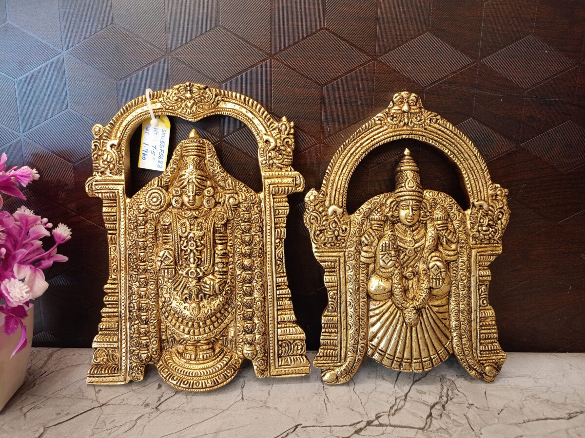 brass perumal badmavathi thayar wall mount pooja gfit vgocart coimbtore india scaled